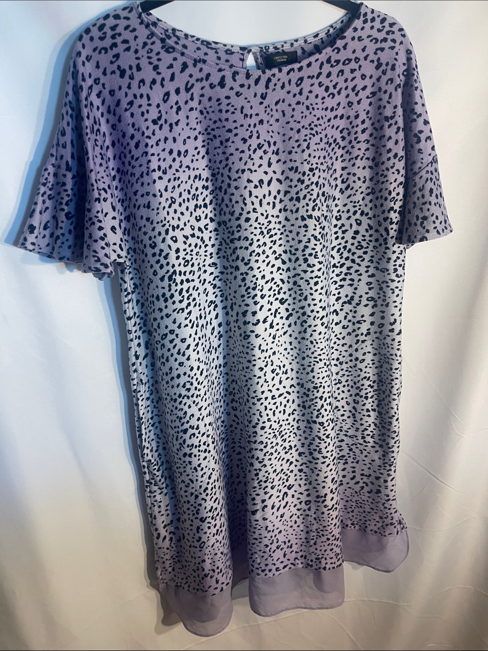 Simply Vera Vera Wang Lavender Knit nightgown with Black Leopard Spots